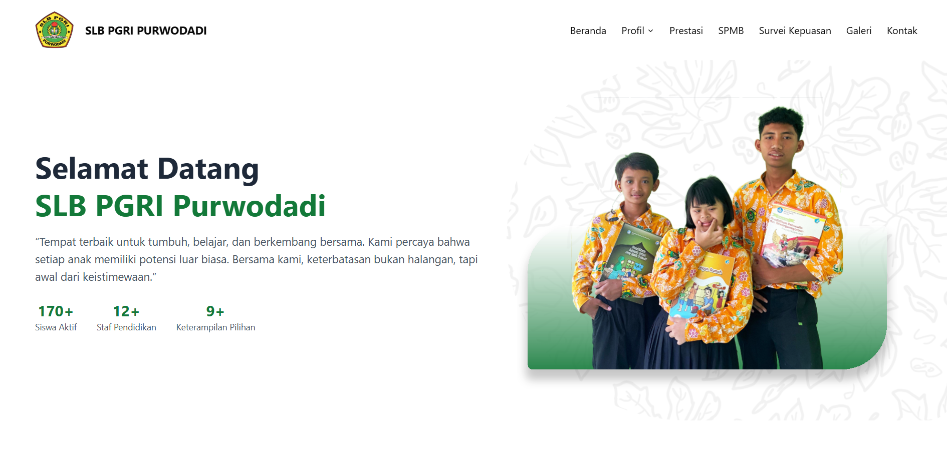 Website SLB PGRI Purwodadi
